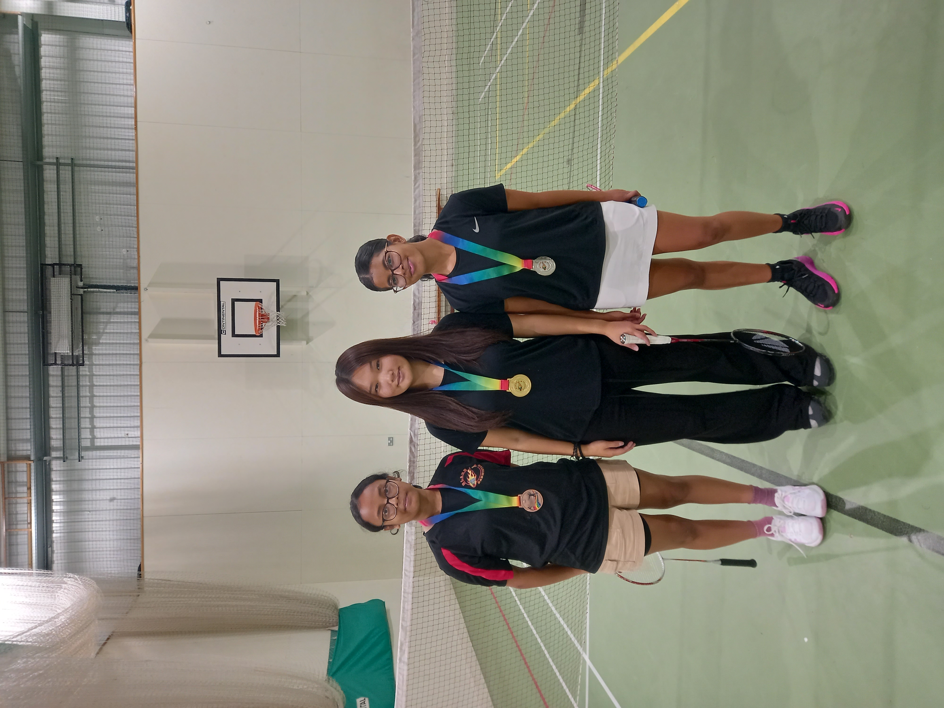 Girls singles medal winners